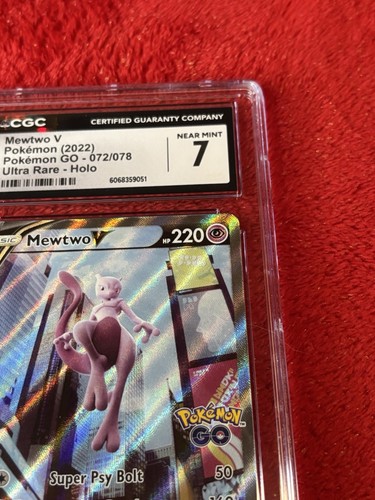 Cgc 7 Mewtwo V 72/78 Ultra Rare Holo 2002 Pokémon Go Near Mint 7 - Picture 3 of 12