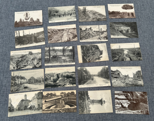 WW1 SCENES STREETS VILLAGES FRANCE BELGUIM VINTAGE POSTCARD SET X 60 POSTCARDS - Picture 7 of 9