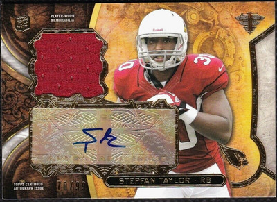 2013 Topps Triple Threads Rookie Autograph Relics Gold /99 Stepfan Taylor #ST2