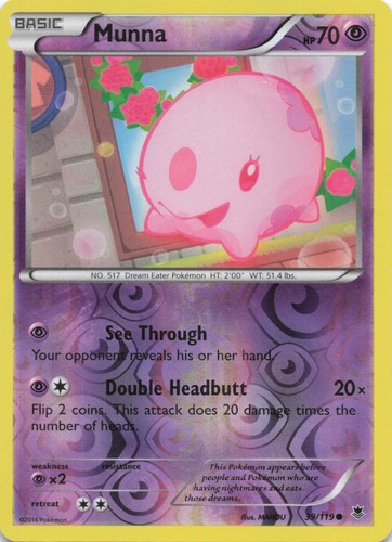 Munna Common XY - Phantom Forces 39/119 NM Reverse Holo - Picture 1 of 2