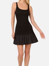 Adrianna By Adrianna Papell Women's Black Square-Neck Fit & Flare Dress Size 6