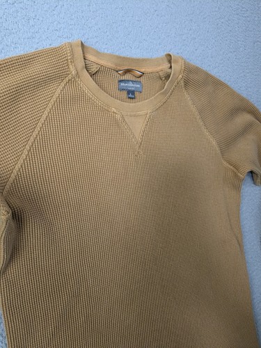 LL Bean Signature Waffle Crew Long Sleeve Shirt Large Slim Fit Thermal Brown - Picture 14 of 15