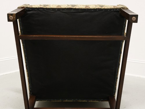 SOUTHWOOD Mahogany Frame Chippendale Pineapple Fabric Wing Back Chair w/ Ottoman - Picture 11 of 16
