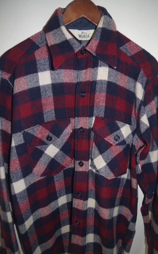 Q10 - Vintage Woolrich Wool Plaid Jacket Men's M Shirt Buffalo Camp - Picture 4 of 8
