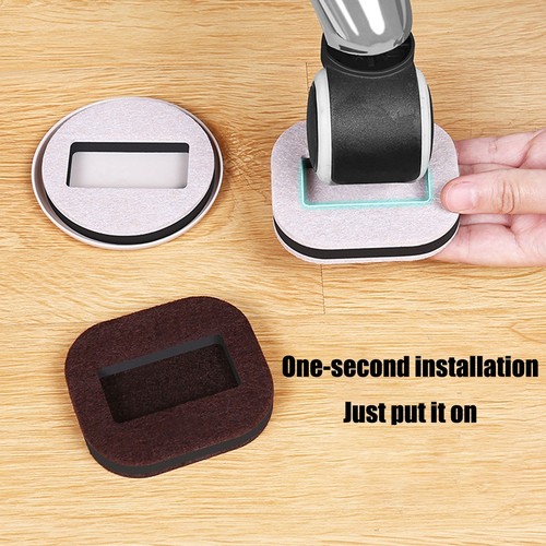 Secure and Dependable 5 Pcs Felt Roller Fixing Pad Caster Cups for Office Chair - Afbeelding 10 van 11