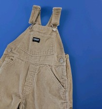 OshKosh B'Gosh Beige Corduroy Bib Overalls Size 4/4T Soft Adjustable Unisex Tan