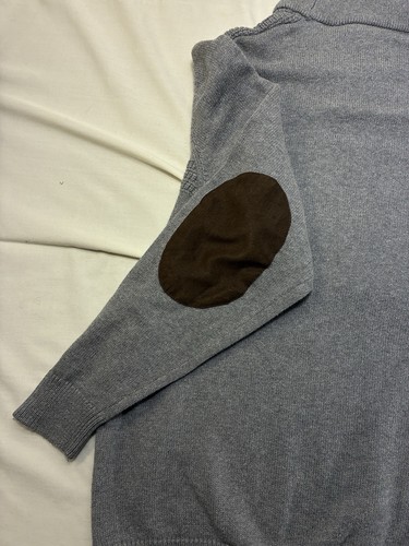 Vintage Chaps Ralph Lauren Herren 2XL Pullover Sweater Ellenbogen Patch Strick Einknopf - Bild 7 von 9