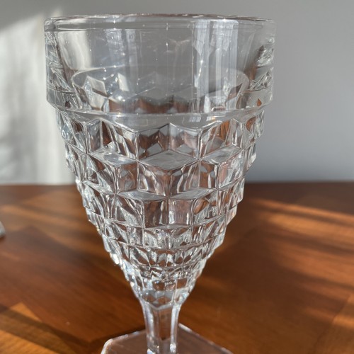 Set of Five Vintage Cut Crystal Wine Goblet Drinking Glasses - Picture 6 of 16