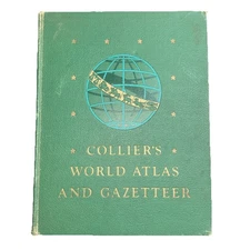 1944 Colliers World ATLAS and Gazetteer P.F. Collier Book Maps WW2 WWII Vintage