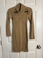 ASTR  DressTHE LABEL Wrap Neck Cutout Sweater Dress Rosey Rust NWT Size XS