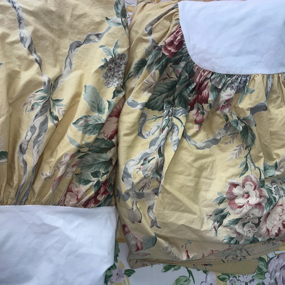 2 faldas de cama vintage Ralph Lauren Evelyn dobles/volantes contra el polvo hechas en EE. UU. Foto 2 de 4