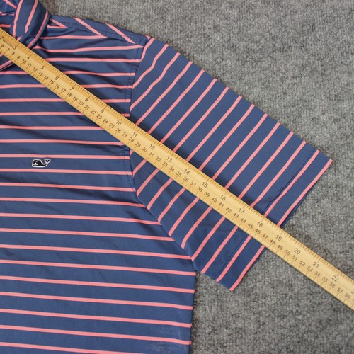 FLAWS Vineyard Vines Poloshirt Herren Large marineblau gestreift Performance Golf - Bild 8 von 12