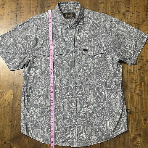 Howler Bros Pearl Snap Shirt Mens Medium Armadillo Alligator Print Short Sleeve - Picture 11 of 14