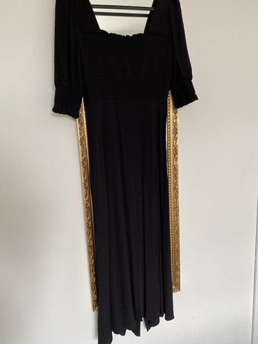 Whistles Black Maxi Dress with Shirred Bodice Front Fastening Size 8 NWOT - Picture 8 of 9