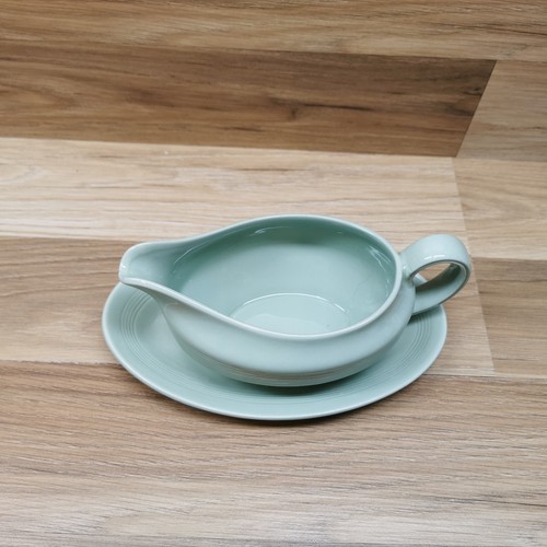 Vintage Holzgeschirr Beryll grüne Sauciere und Untertasse. Utility Ware 40’s - Bild 3 von 21