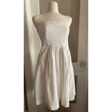 GAP White Crochet Pleated Cotton Dress sz 14 (NWT)