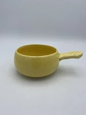 VTG McCoy Pottery Yellow Individual Soup Server Bowl With a Handle 6.5 in x 3 in