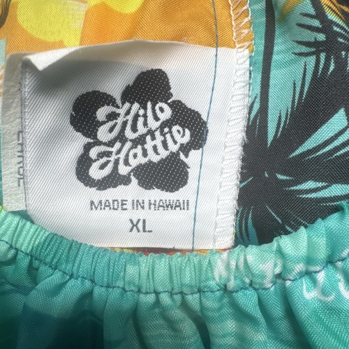 Hilo Hattie XL Hawaiian Dress Blue Yellow Floral Muumuu Aloha Tropical Resort - Picture 3 of 8