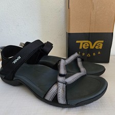 NEW WOMENS SIZE 8 ANTIGUOUS BLACK/MULTI TEVA VERRA 1006263 STRAPPY SPORT SANDALS