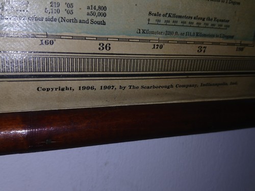 Scarborough 1906 Double Sided Pull Down Map Of Europe, Asia and Americas VG Con - Picture 4 of 13