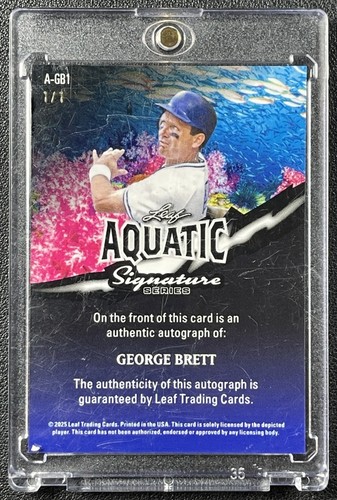 1/1 GEORGE BRETT 2025 LEAF SIGNATURE SERIES #A-GB1 AQUATIC LAVA OCTOPUS AUTO 1/1 - 第 2/2 張圖片