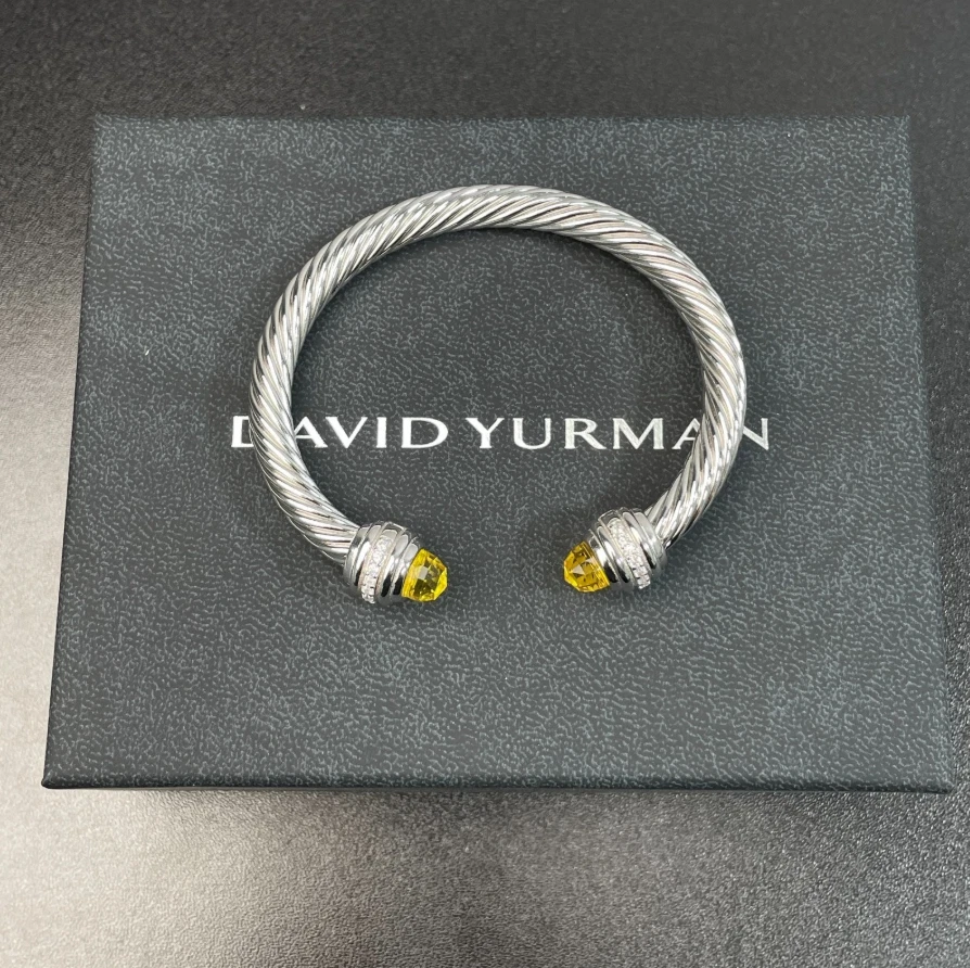 Pulsera David Yurman Plata 925 con Zafiro Amarillo Talla M Foto 2 de 4