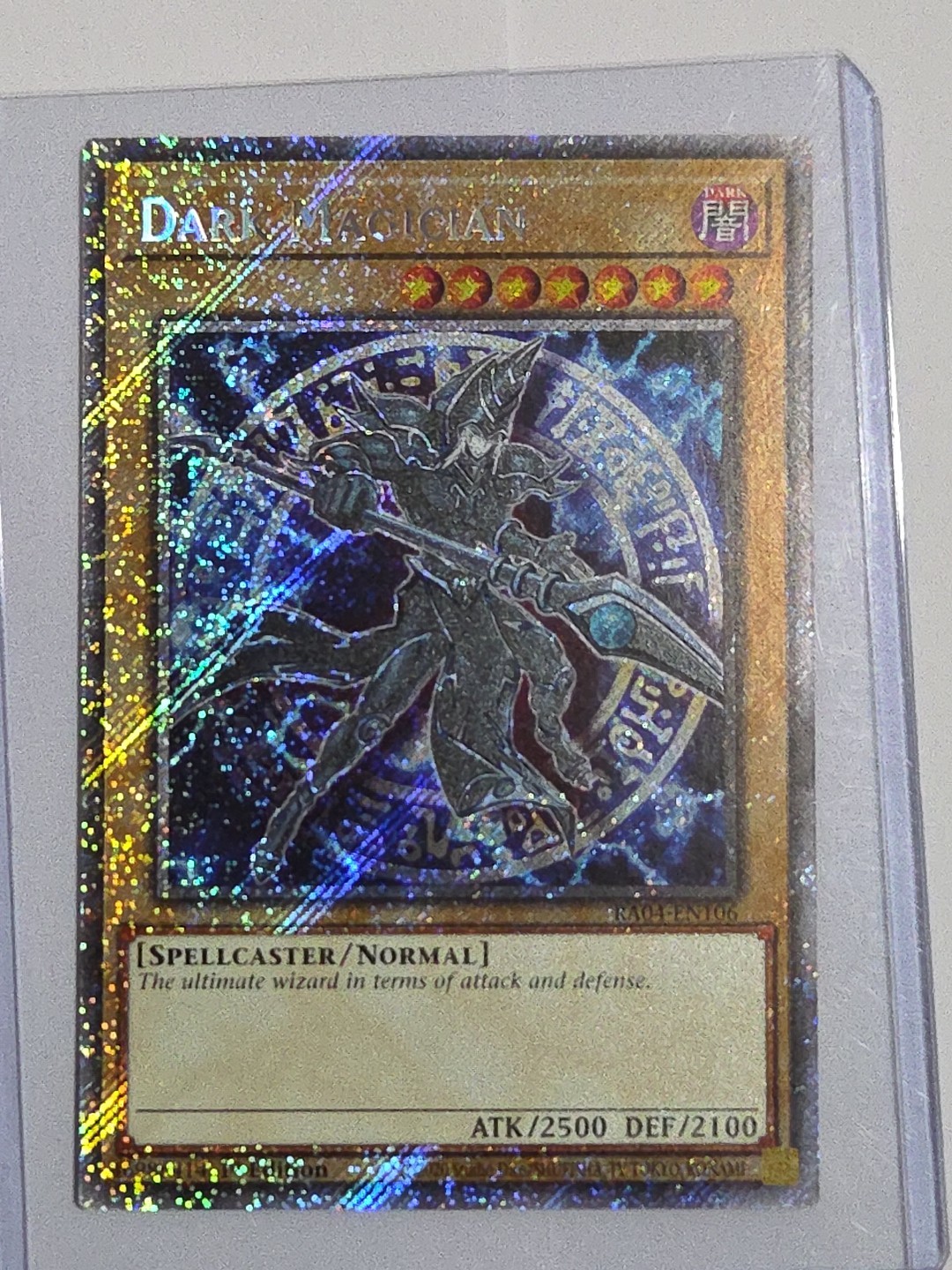 Dark Magician (7th Art) (Platinum Secret Rare) RA04-EN106 Quarter Century Stampede 1st Edition