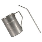  Stainless Steel Travel Mug Reusable Coffee Cup Vintage Cups Straw