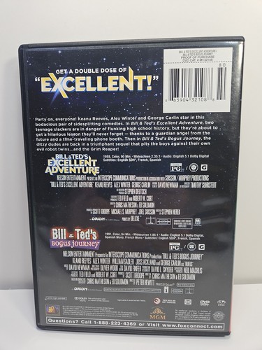 Bill & Ted's Excellent Adventure & Bogus Journey (DVD, 1991, 2-Disc) Alex Winter - Picture 2 of 7