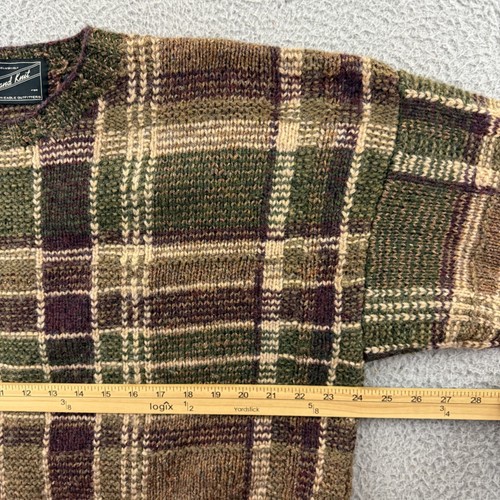 Vintage American Eagle Sweater Mens Large Wool Silk Fair Isle Nordic Handknit - Picture 8 of 10