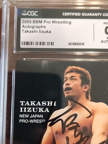 2005 TAKASHI IiZUKA Autograph BBM CGC 9 Wrestling Card # 22/50 NJPW WWF NXT WWE - Picture 5 of 9