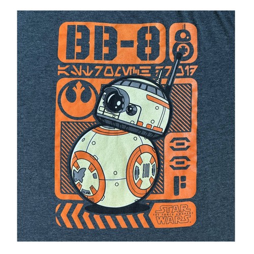 Star Wars Pop Tees Shirt Mens The Force Awakens BB-8 Sz XL Heather Gray Orange - Picture 5 of 9