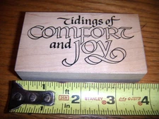STAMPA ROSA TIDINGS OF COMFORT & JOY CHRISTMAS  RUBBER STAMPS MOUNTED NEW