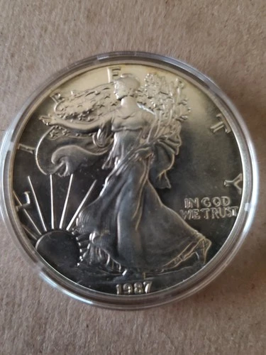 1987  AMERICAN SILVER EAGLE  1  OZ.  PURE FINE SILVER  .999 Bullion Coin 🔥 🔥