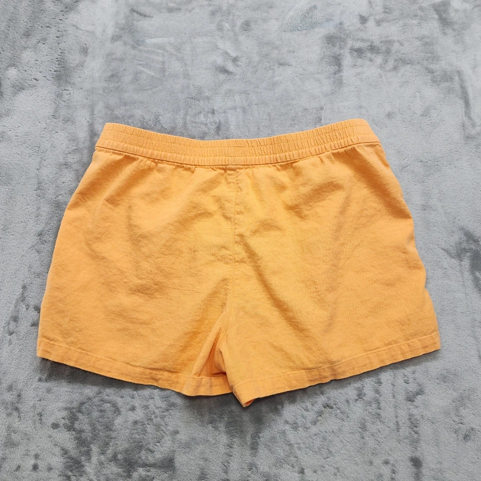 Pantalones Cortos J.Crew Para Mujer M Naranja Mezcla de Lino Tirar con Cordón Bolsillos Informales Aireados Foto 3 de 4