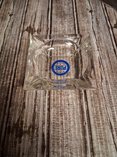Vintage glass ashtray PURE gas "BE SURE WITH PURE" LOOK!! - Bild 4 von 6