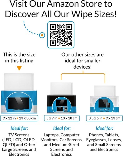 Extra-Large 24 Wipes for Smudge-Free Screens - Perfect for Smart TVs & Devices - Picture 9 of 9