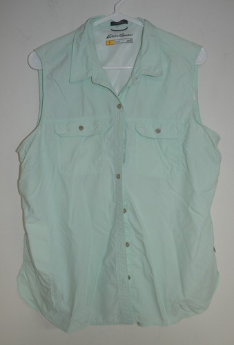 Eddie Bauer Classic Fit Travex Damen XL ärmelloses Top mit Knopfleiste mintgrün - Bild 1 von 5