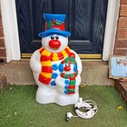 Vintage Snowman Blow Mold Light Up Christmas Decoration 60cm  Blow Mould