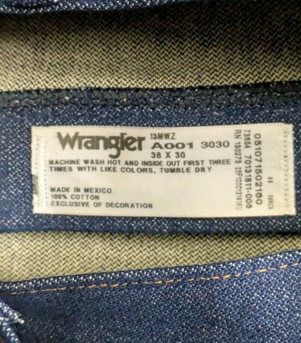 Jeans Wrangler Corte Vaquero 13MWZ Ajuste Original Pro Rodeo Talla 38x30 Nuevos con Etiquetas - Imagen 6 de 9