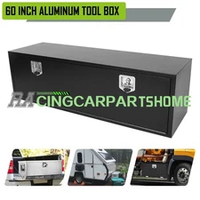 60"x 18"x 18" Black Steel Underbody Truck Tool Box Organizer with T-Handle Locks