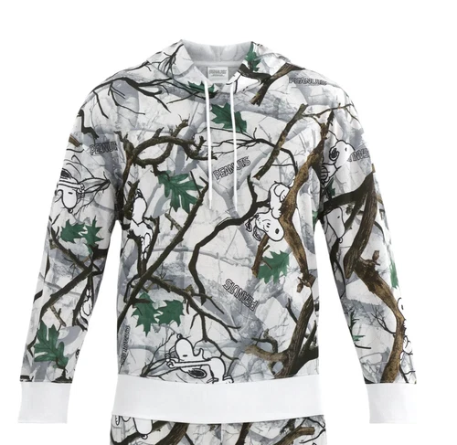 Peanuts Men's SIZE XL 46-48 Snoopy in Camo Graphic Fleece Hoodie Sweatshirt NEW - Picture 3 of 24