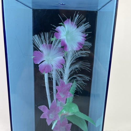 VTG 1988 YS Co Fiber Optic Color Changing Hummingbird & Flowers Light Music Box - Picture 6 of 11