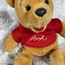 Disney Winnie the Pooh Plush Stuffed Bear Red Shirt Disneyland WDW Parks Tag
