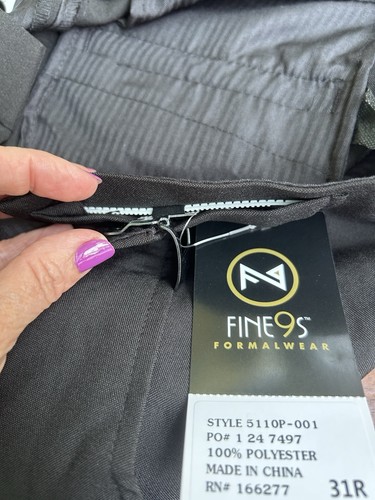 Pantalone smoking fine anni 9 abbigliamento formale 31 R nero stile 5110p - Foto 3 di 8