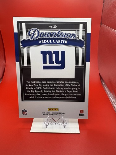 2025 Panini Donruss Football Abdul Carter Downtown OVERSIZED No. 20 NY Giants - Bild 2 von 2