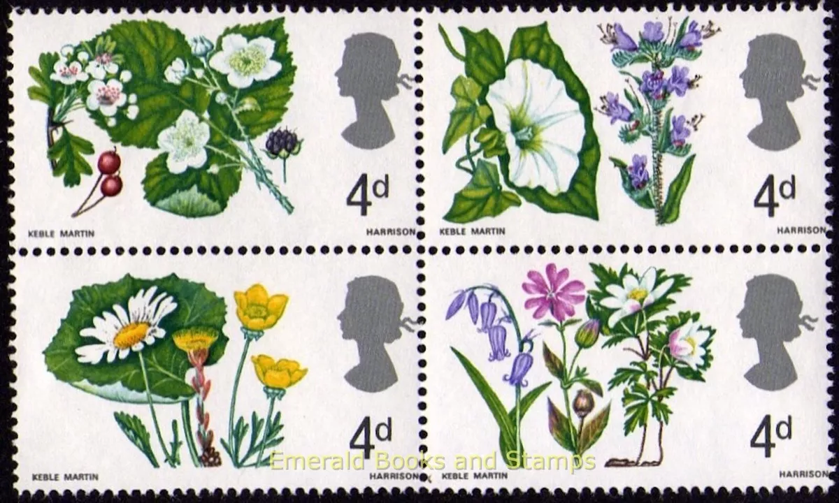 EBS Great Britain 1967 - British Wild Flowers - SET & se-tenant SG 717-722  MNH** | eBay