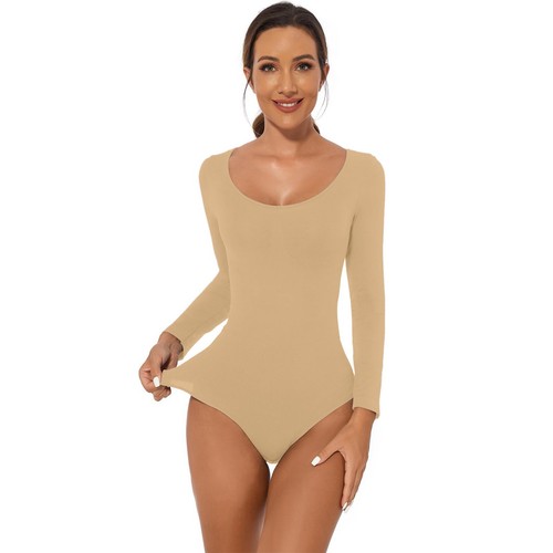 Lady's Long Sleeve Body Shaper Thong Bodysuit Sports Jumpsuit Strong Shapewear - Picture 8 of 18