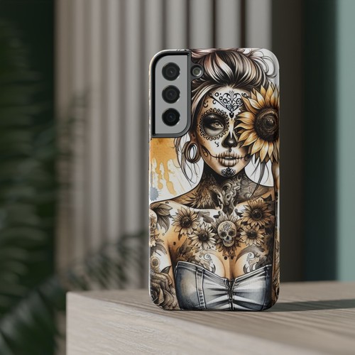 Fundas artísticas para teléfono, diseño de calavera floral, accesorio único, regalo para ella, [...] - Imagen 44 de 49