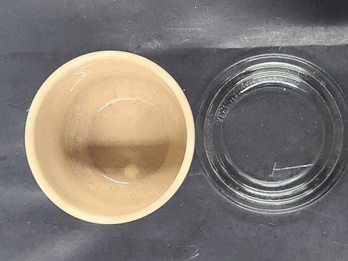 Utensilios de cocina vintage de cerámica Harker tazón azul talla Kraft con tapa - Imagen 5 de 10